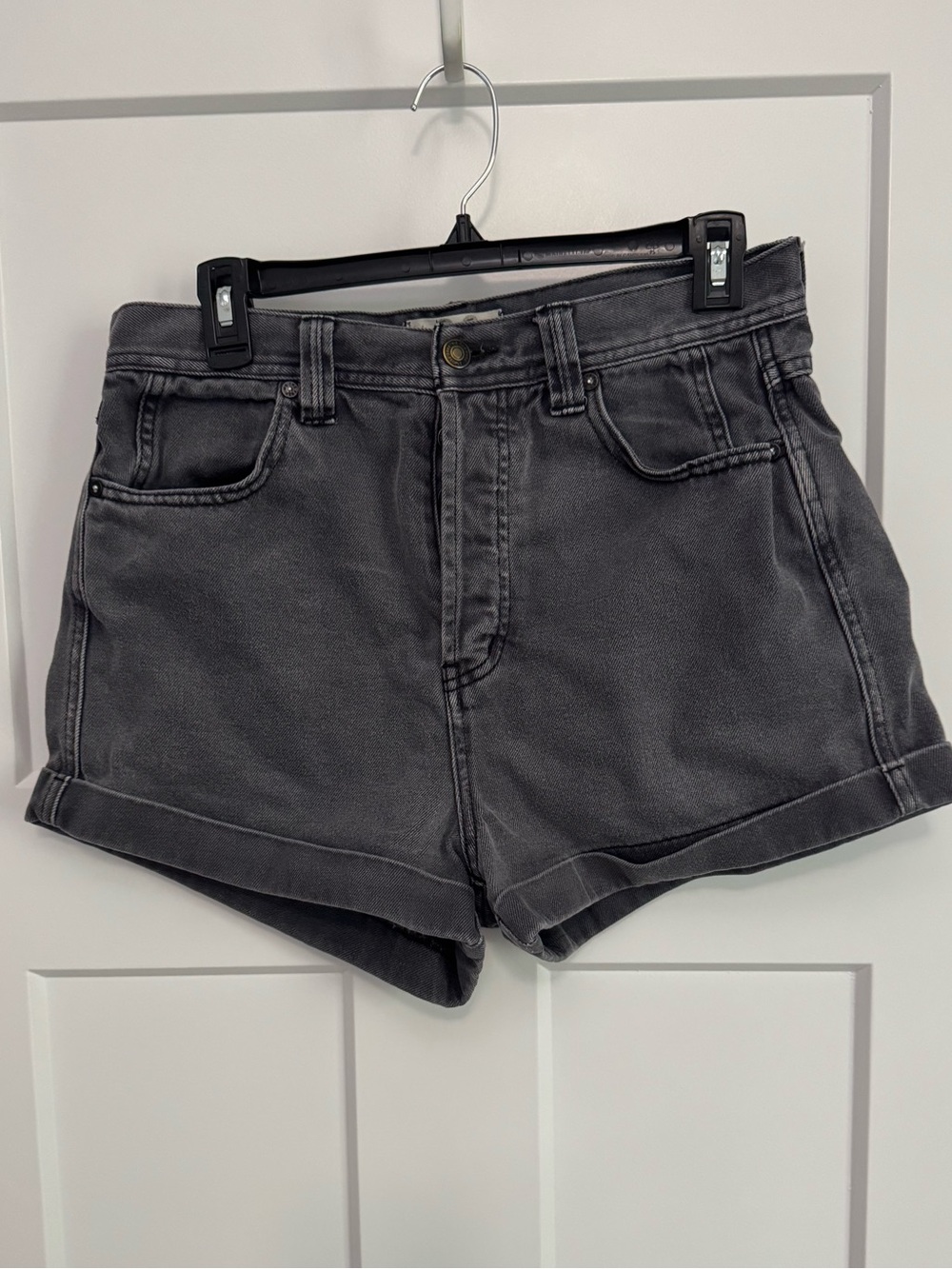 We The Free Charcoal Gray High-Rise Denim Shorts
